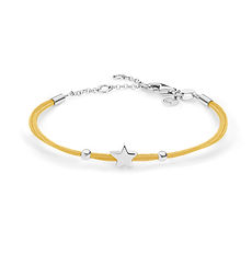Bracciale Stella in argento cordino giallo della Collezione Stella Comete Gioielli