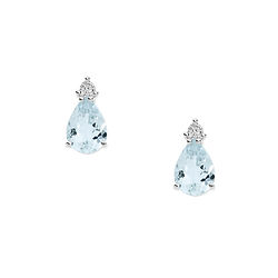 Orecchini in Oro Diamanti e Acquamarina Goccia della Collezione Fantasia di Acquamarina Comete Gioielli