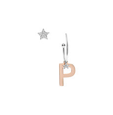 Orecchini in Argento Lettera P della Collezione Stella Comete Gioielli