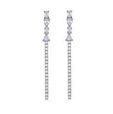 Orecchini a cascata in Argento 925‰ e Zirconi bianchi Collezione Glamour Comete Gioielli