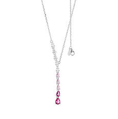 Girocollo gocce di Tennis in Argento e cristalli rosa degradè della Collezione Glamour Comete Gioielli