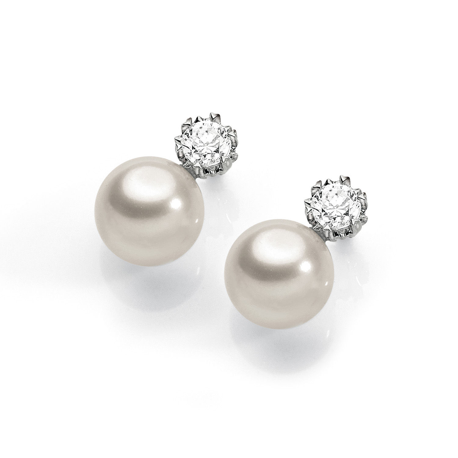 Orecchini in Oro 750‰ con Perle e Zirconi