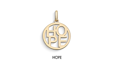 Colgante de mujer en Oro amarillo con la inscripción Hope Comete Gioielli