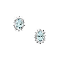 Orecchini in Oro Diamanti e Acquamarina Ovale della Collezione Azzurra Prestige Comete Gioielli
