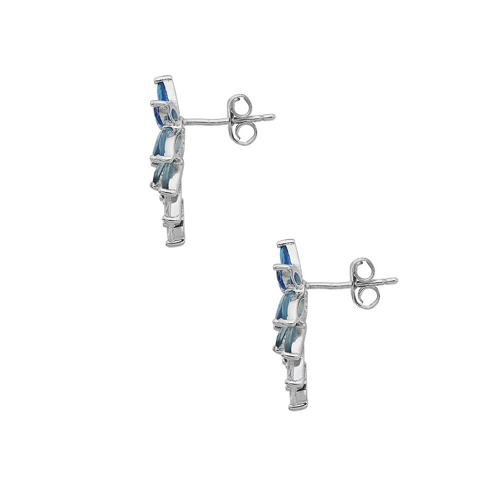 Thumbnail: Profilo Orecchini in Zirconi degradè azzurri Argento 925‰