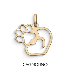 Dameshanger in Geel goud met dierenpoot van Comete Sieraden