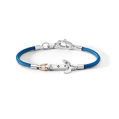 Anchor Bracelet in Steel and Blue Cord from the Deep Sea Collection Comete Jewelry