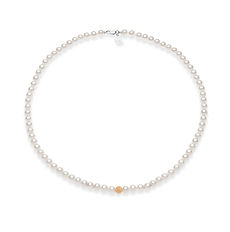 Bracciale Filo Perle Acquadolce con sfera in Oro Rosa diamantata della Collezione Fili Perle Acquadolce Comete gioielli