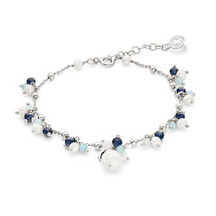 Bracciale Argento 925‰ con Acquamarina, pietre blu e Perle acquadolce Collezione Cromatica Comete Gioielli