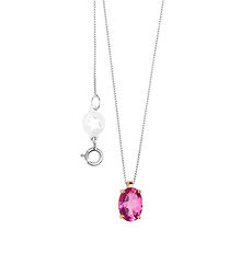 Collana in Oro rosa con Topazio rosa della Collezione Fantasia di Topazio Comete Gioielli