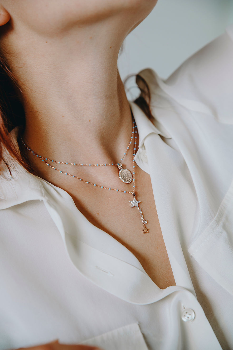 Thumbnail: Girocollo in Argento Stella indossato Comete Gioielli