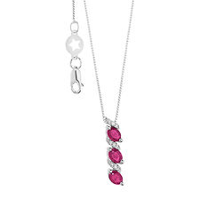 Trilogy Kette mit Rubinen und Diamanten in Weißgold aus der Kollektion Vittoria Comete SCHMUCK