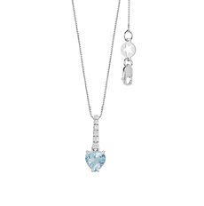 Collana Acquamarina cuore in Oro e Diamanti bianchi Collezione Azzurra Prestige Comete Gioielli