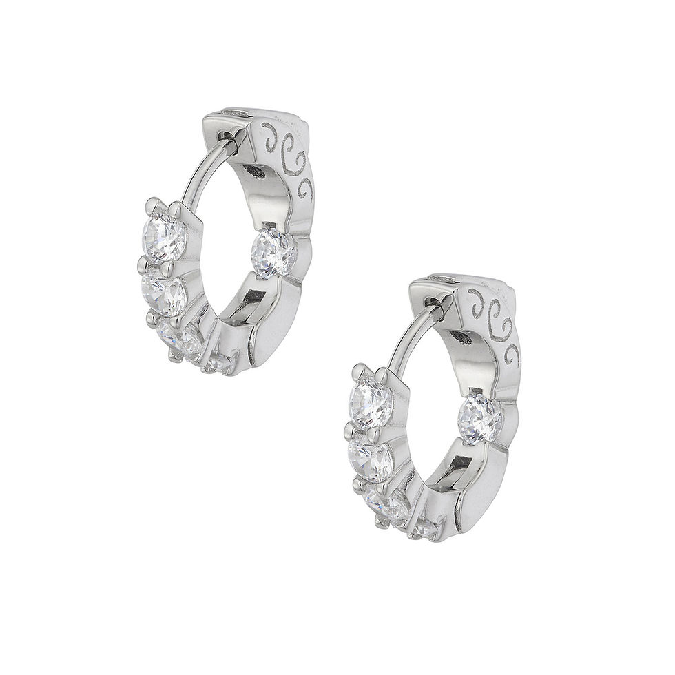 Thumbnail: Interno Orecchini in Argento small e Zirconi bianchi