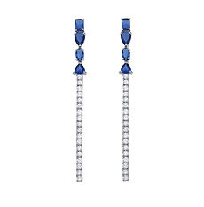 Orecchini a cascata in Argento 925‰ e Zirconi blu e bianchi Collezione Glamour Comete Gioielli