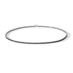 Silver Tennis Necklace with Black Zircons from the Men's Tennis Collection Comete Jewelry