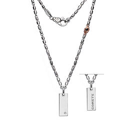 Girocollo in Argento lucido e rosè, Diamante e Spinelli neri Collezione Chain Comete gioielli