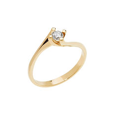Anello solitario Valentino in Oro Giallo della Collezione Pegni d'Amore Comete Gioielli