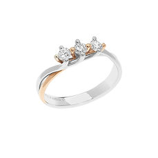 Zweifarbige Trilogie aus Gold und Diamanten aus der Kollektion Pegni d'Amore Comete SCHMUCK