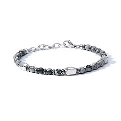 Bracciale acciaio con Rodocrosite ed Ematite Collezione District Comete Gioielli