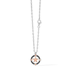 Girocollo in Wit zilver, rosé en zwarte zirconia van de Collezione Stella Polare Comete Sieraden