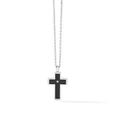 Collana in Acciaio e PVD nero della Collezione Faces Comete Gioielli