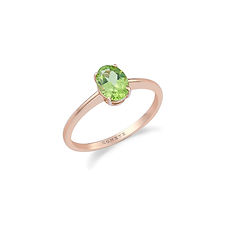 Anello in Oro rosa 750‰ e Peridot ovale Collezione Candy Comete Gioielli