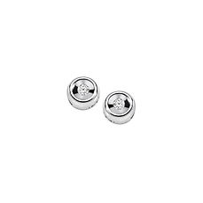 Round Light Point Earrings in Gold and Diamonds from the Storia di Luce Diamonds Collection Comete Jewelry