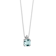 Collana in Oro Diamanti e Acquamarina taglio antico della Collezione Fantasia di Acquamarina Comete Gioielli