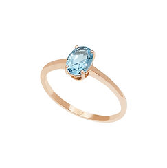 Anello in Oro rosa con Topazio azzurro della Collezione Fantasia di Topazio Comete Gioielli