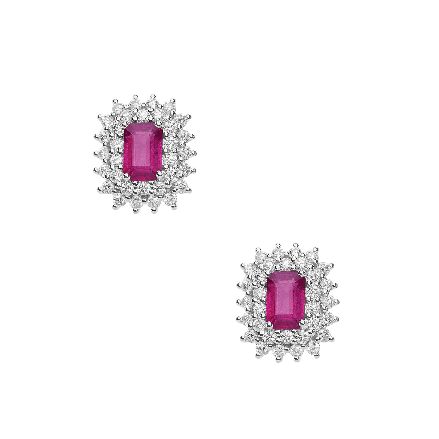 Orecchini A Cuore Planetys In Oro Giallo 9K Con Rubini Naturali | Gioielli Eleganti Donna | Confezione Regalo