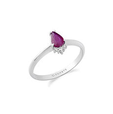Anello Oro 750‰, Diamanti e Rubino goccia Collezione Fantasia di Colore Comete Gioielli