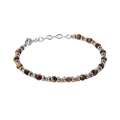 Bracciale uomo in Acciaio, pvd rosè e Occhio di Tigre Comete Gioielli