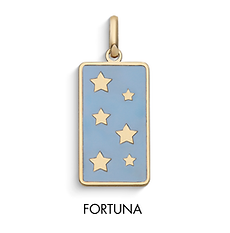 Colgante mujer estrellas oro amarillo esmalte azul Comete Joyas