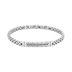 Steel bracelet with black zirconia from the Suits collection Comete Jewelry