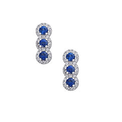 Orecchini Trilogy con Zaffiri in Oro e Diamanti bianchi Collezione Armonia Comete Gioielli