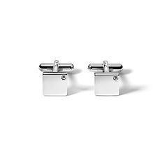 Manschettenknöpfe aus Stahl und schwarzen Diamanten aus der Senior Comete Schmuck Kollektion
