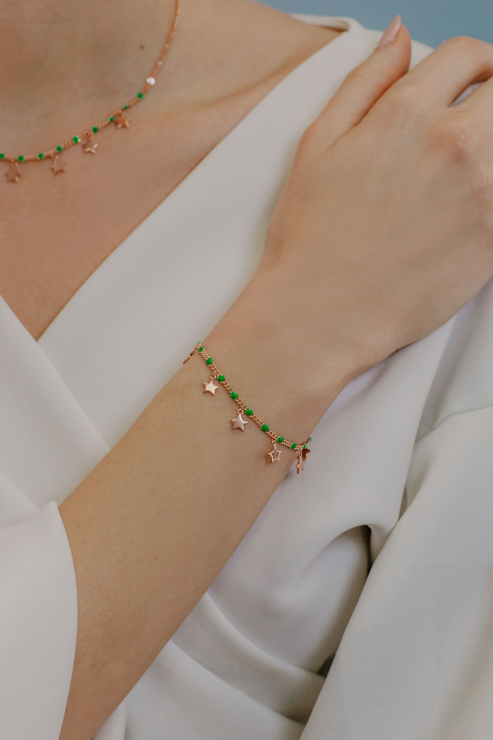 Miniatura: Bracciale in Argento Stella indossato Comete Gioielli
