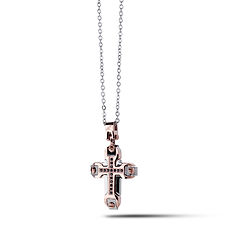 Collana Uomo in Acciaio con Pvd rosa e zirconi della Collezione Costellation Comete Gioielli