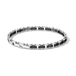Steel bracelet with PVD, ceramic, and black zircon from the Suits Collection Comete Jewelry
