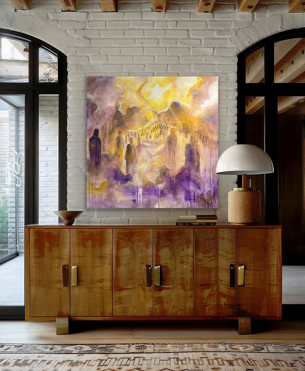 “Beholding with unveiled face…”, Heavens Encounter Large Acrylic Art on Canvas