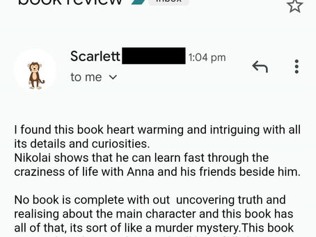 Fab book review from young Scarlett (felt so blessed to be forwarded this)