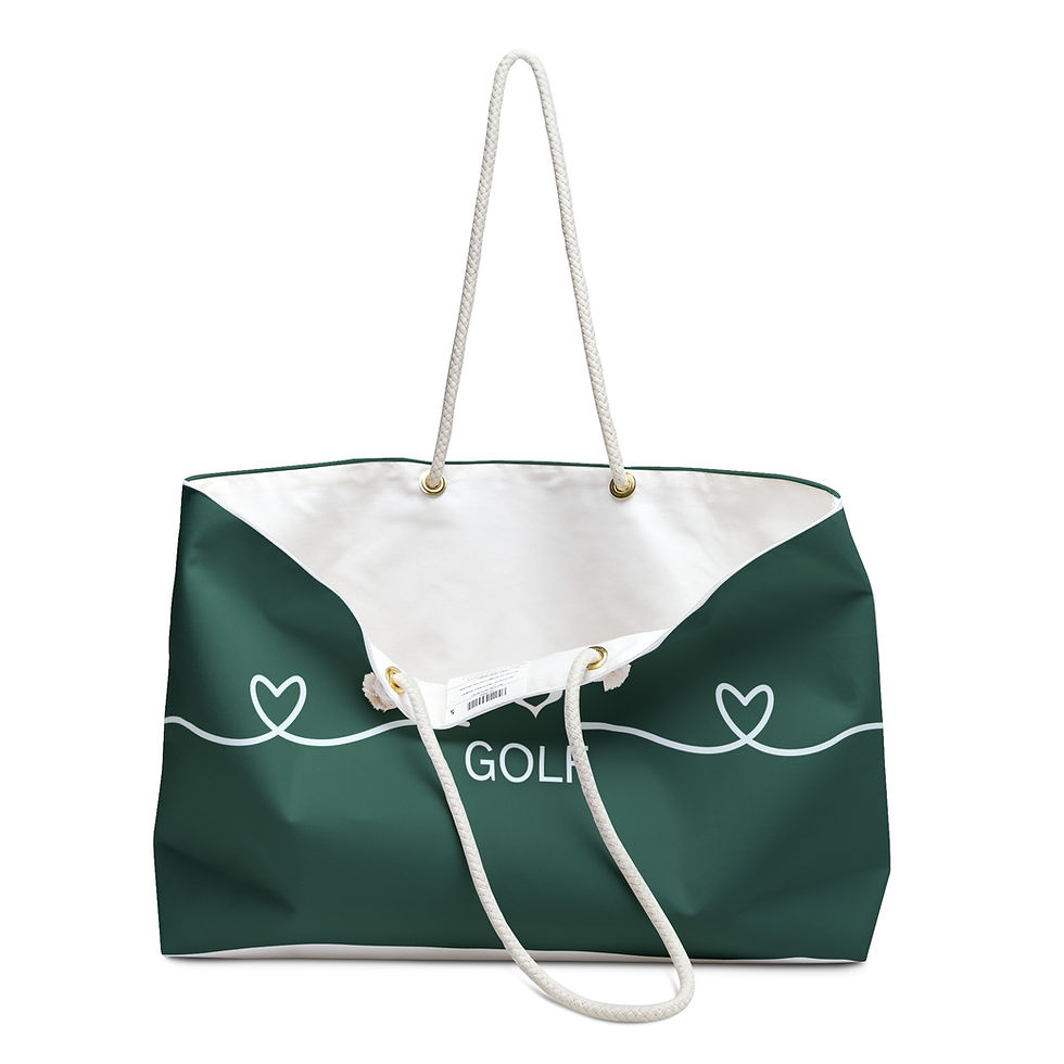 Green Weekender Bag, I Love Golf