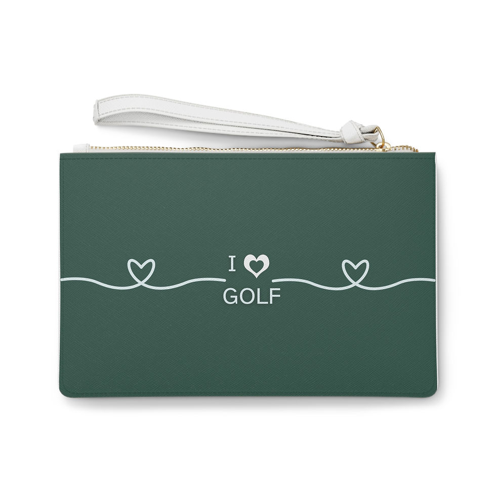 Green Clutch Bag - I Love Golf