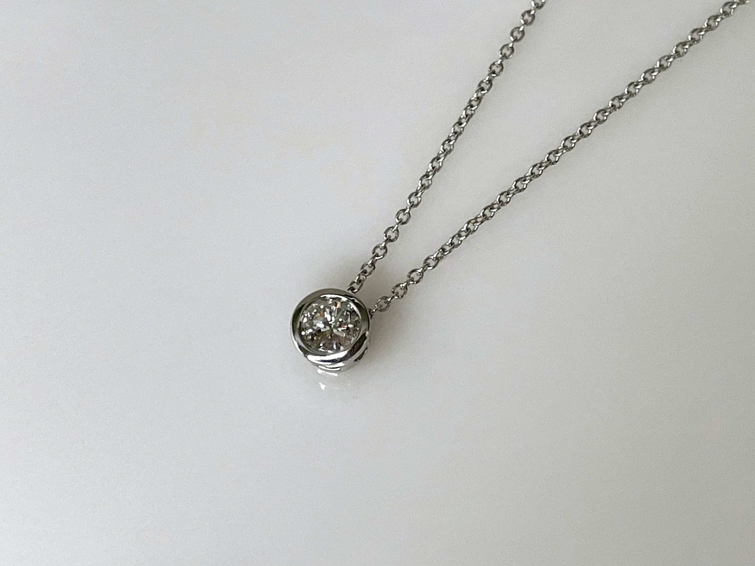 14k 0.34ct Bezel-Set Diamond Pendant