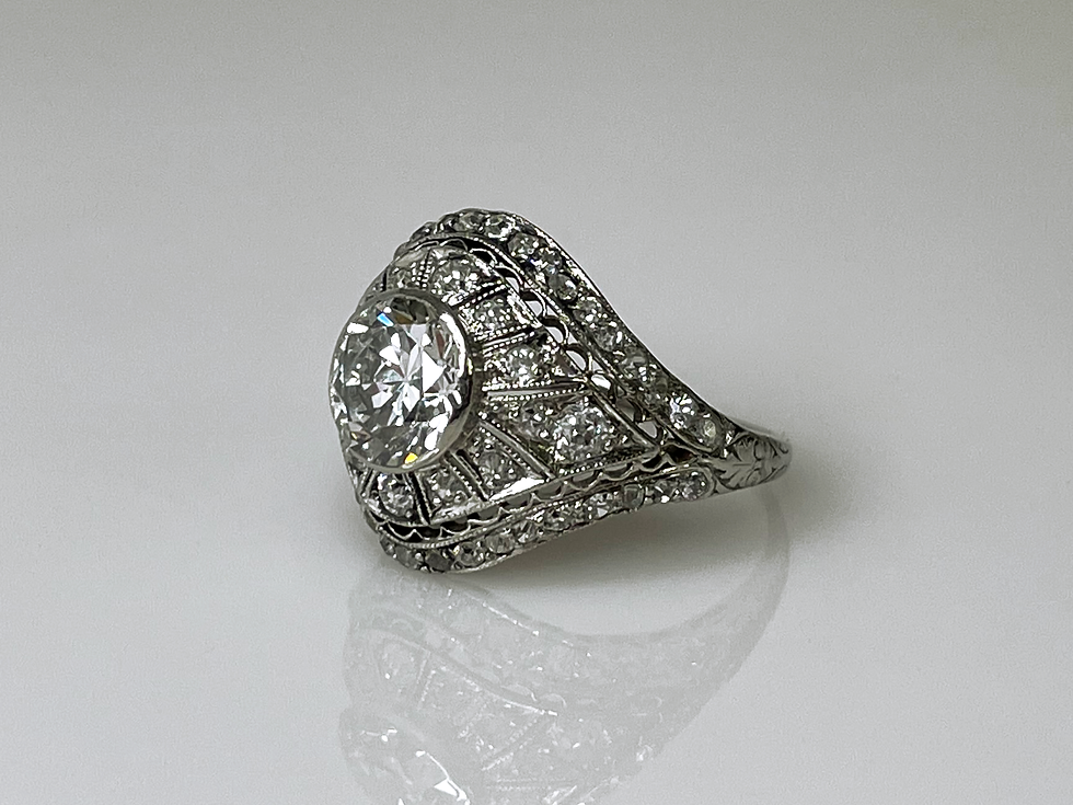Thumbnail: Antique Platinum 1.34ct Diamond Ring
