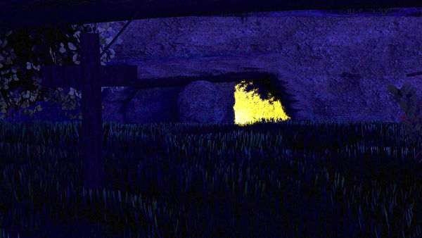 Cross on the branch in the the night wit