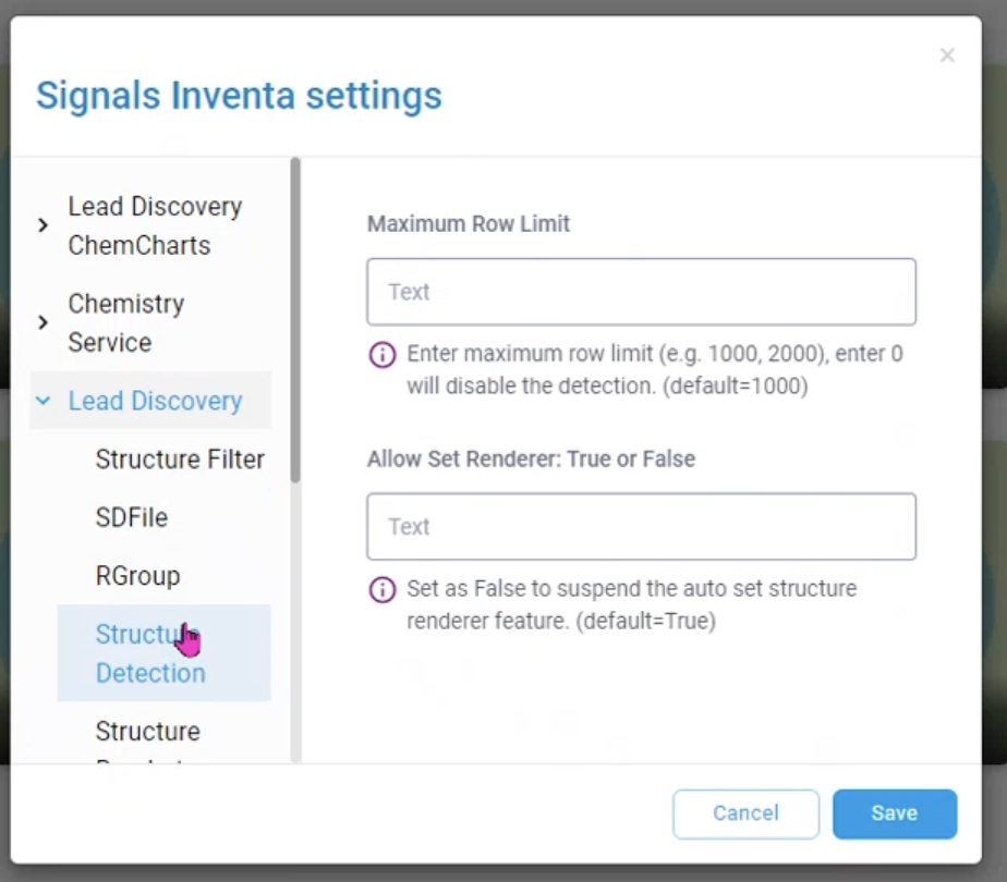 The original add-on settings, embedded inside Spotfire
