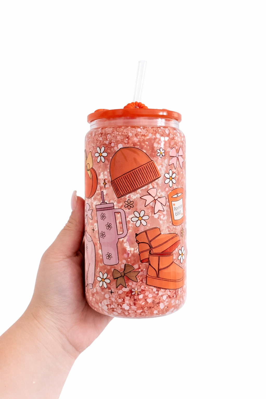 Pumpkin spice snow globe tumbler
