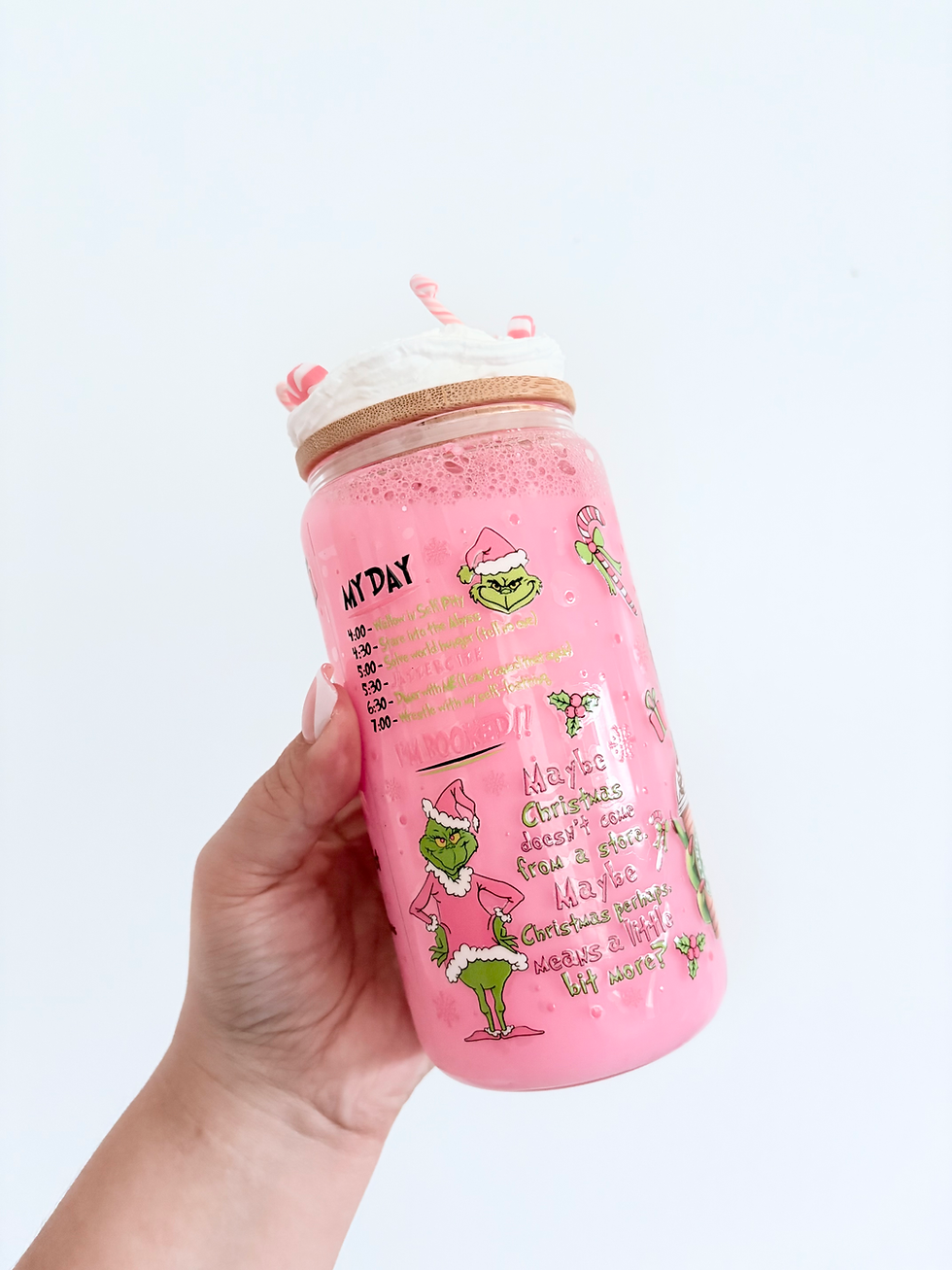 Thumbnail: Pink Grinchmas Snow globe tumbler